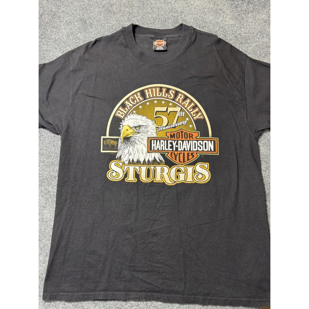 Vintage 1997 Harley Davidson Sturgis‎ Black Hills Rally 57th T-Shirt XL USA